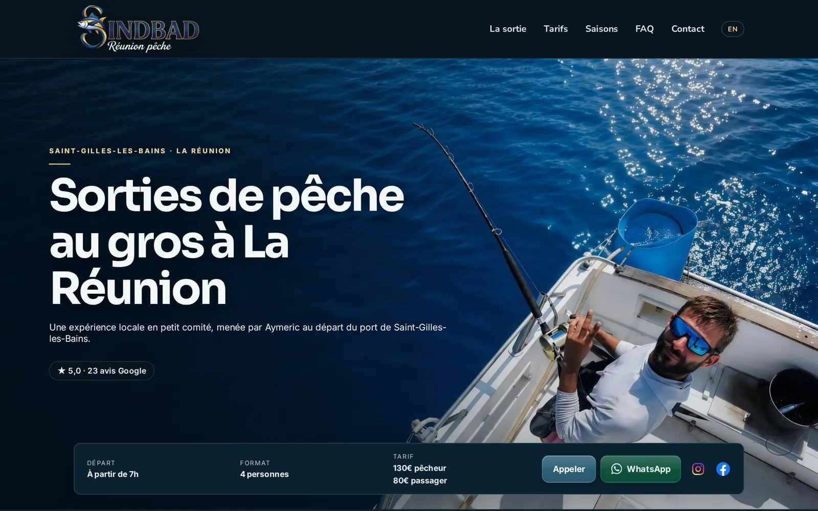 Home page, desktop